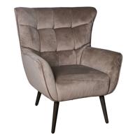 PTMD Fauteuil 'Kian' Velvet, kleur Zand - thumbnail