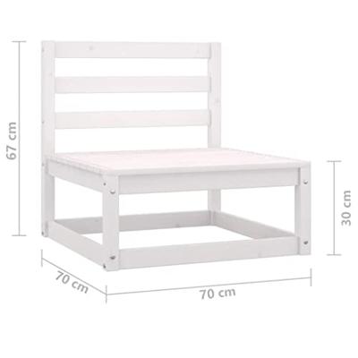 Tuinmiddenbanken 2 st massief grenenhout wit - thumbnail