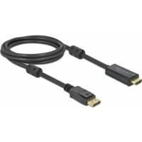 Delock 85956 DisplayPort-kabel DisplayPort / HDMI Aansluitkabel DisplayPort-stekker, HDMI-A-stekker 2 m Zwart Vergulde steekcontacten, 4K UHD - thumbnail