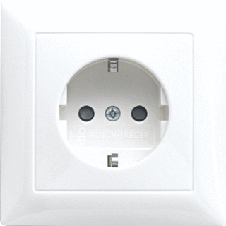 Busch-Jaeger 20 EUJB-914 Wandcontactdoos met randaarde Inzetstuk Busch-balance SI Alpine-wit 1 stuk(s)