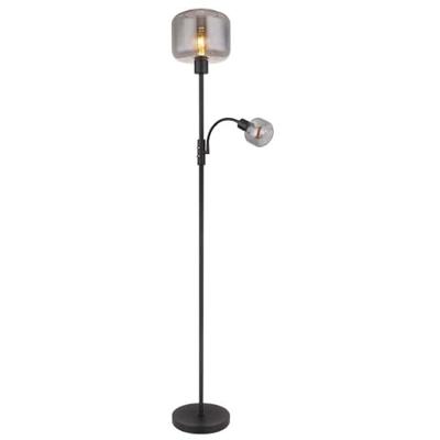 Globo Zwarte vloerlampGiuseppe smoke glas - 15566S