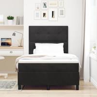 Boxspringbed met matras fluweel zwart 120x200 cm - thumbnail