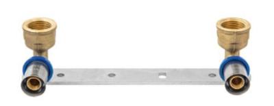 Kirchhoff Messing montage-eenheid, blank, 16 mm x 1/2" IT, dikte 153 mm, persfitting voor meerlagenbuis - 988735155