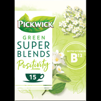 Pickwick Green Super Blends Positivity Green Tea, Elderflower, Jasmine 15 x 1,5 g bij Jumbo - thumbnail
