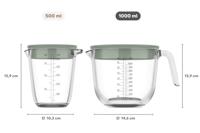 Glas maatbeker 1l met deksel navy - thumbnail