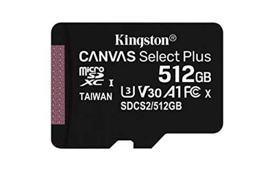 Kingston Canvas Select Plus microSDXC-kaart 512 GB Class 10 UHS-I Kingston Canvas Select Plus microSDXC-kaart 512 GB Class 10 UHS-I