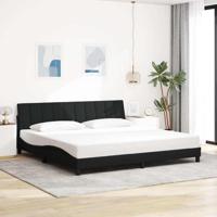 Bedframe zonder matras "Hanko" stof zwart 200x200 cm - thumbnail