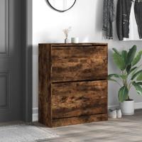 VidaXL Schoenenkast 80x34x96,5 cm bewerkt hout gerookt eikenkleurig - thumbnail