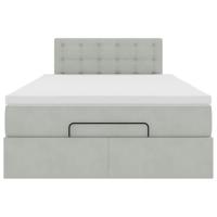 Ottoman bed met matras en LED's 120x200 cm fluweel lichtgrijs - thumbnail