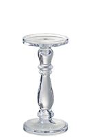 Kandelaar/kaarshouder leti glas transparant m 13x13x27,5 cm Jolipa - Hortus - thumbnail