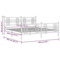 Bedframe met hoofd- en voeteneinde metaal zwart 193x203 cm - thumbnail