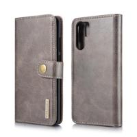 Dg. MING Crazy Horse textuur Flip afneembare magnetische lederen case voor Huawei P30 Pro met houder & kaartsleuven & portemonnee (grijs) - thumbnail