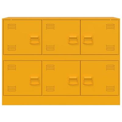 Dressoir 99x39x73 cm staal mosterdgeel