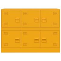 Dressoir 99x39x73 cm staal mosterdgeel - thumbnail