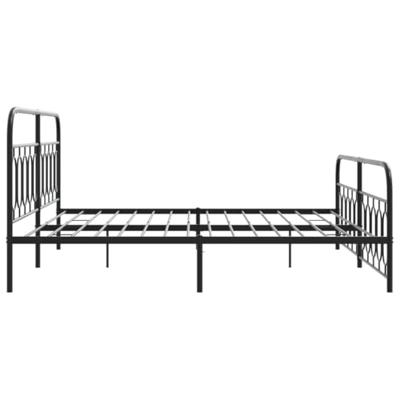 Bedframe met hoofd- en voeteneinde metaal zwart 200x200 cm