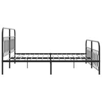 Bedframe met hoofd- en voeteneinde metaal zwart 200x200 cm - thumbnail