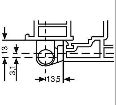 BSW opschroefscharnier - 80 mm - wit - 2015 we