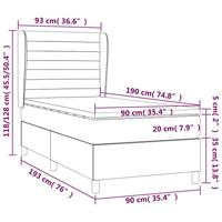 Boxspring met matras stof blauw 90x190 cm - thumbnail