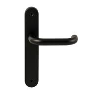 Hardbrass Deurkruk Stockholm op ovaal langschild blind - zwart - thumbnail