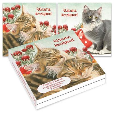 Franciens Katten Kerstkaarten Kat met krans