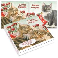 Franciens Katten Kerstkaarten Kat met krans - thumbnail