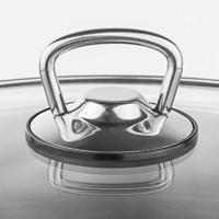 Prachtige grote RVS soeppan - 10 of 15 liter - Met glazen deksel - thumbnail