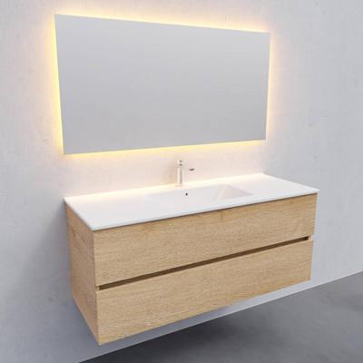 Badkamermeubel BWS Helsinki 120x46cm Keramiek Midden Wood Washed Oak 2 Laden (1 kraangat) Badkamermeubel BWS Helsinki 120x46cm Keramiek Midden Wood Washed Oak 2 Laden (1 kraangat)