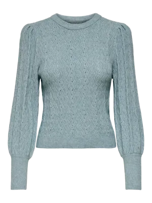 Only Onlkatia Ls Struc Puff Oneck Cc Knt Trui 4778152 Arona Melange