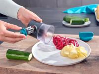 Leifheit 3221 hand-spiraalsnijder blauw/grijs - thumbnail