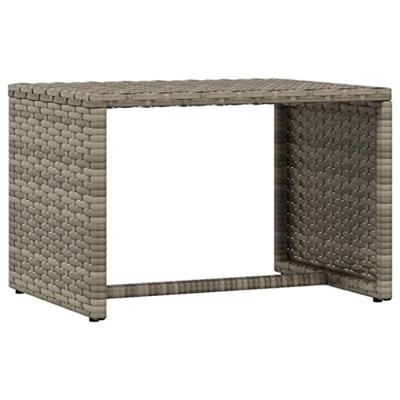 Ligbed met tafel poly rattan grijs