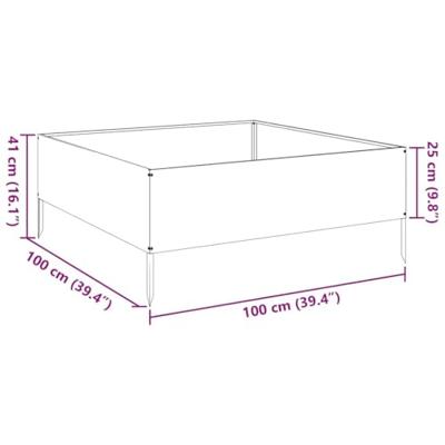 Plantenbak verhoogd 100x100x25 cm gegalvaniseerd staal Plantenbak verhoogd 100x100x25 cm gegalvaniseerd staal