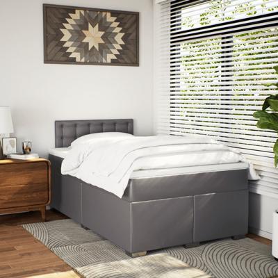 Boxspring met matras kunstleer grijs 180x200 cm