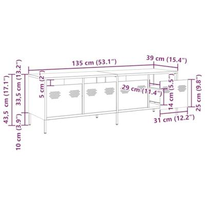 Tv-meubel 135x39x43,5 cm koudgewalst staal wit Tv-meubel 135x39x43,5 cm koudgewalst staal wit