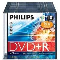 Philips DR4S6S10F/00 DVD+R Blanco 16x 4,7GB 10 stuks Slim Case - thumbnail