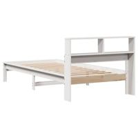 Bed met boekenkast zonder matras grenenhout wit 75x190 cm - thumbnail