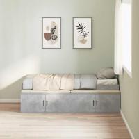 Bedframe met lade Beton Grijs 90 x 200 cm Bewerkt hout - thumbnail