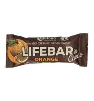 Lifefood Lifebar inchoco sinaasappel bio raw 40 Gram - thumbnail