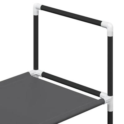 VidaXL Schoenenrek 4-laags 44x28x77 cm nonwoven stof zwart VidaXL Schoenenrek 4-laags 44x28x77 cm nonwoven stof zwart