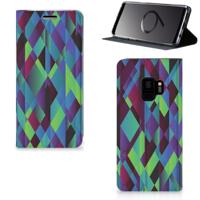 Samsung Galaxy S9 Stand Case Abstract Green Blue - thumbnail