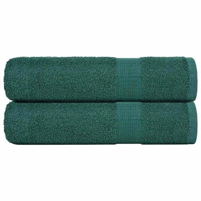 VidaXL Badhanddoeken 2 st 100x150 cm 360 g/m² 100% katoen groen