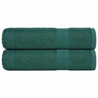 VidaXL Badhanddoeken 2 st 100x150 cm 360 g/m² 100% katoen groen - thumbnail