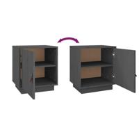 Nachtkastjes 2 st 40x34x45 cm massief grenenhout grijs - thumbnail