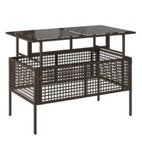 4-delige Loungeset met kussens poly rattan bruin - thumbnail