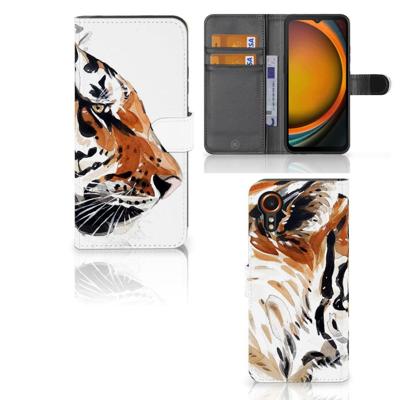 Hoesje Samsung Galaxy Xcover 7 Watercolor Tiger Hoesje Samsung Galaxy Xcover 7 Watercolor Tiger