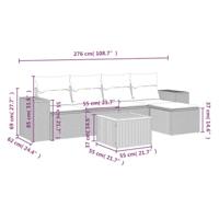 6-delige Loungeset met kussens poly rattan zwart - thumbnail