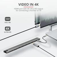 Trust Dalyx 10-In-1 Usb-C-Dockingstation, HDMI-, Netwerk-, Kaartlezer-, USB-C- en USB-A-poorten, met Geïntegreerde Laptopstandaard, voor Laptop, MacBook, Tablet - Grijs - thumbnail