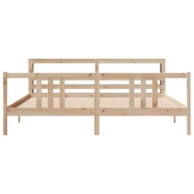Bedframe met hoofdbord massief grenenhout 200x200 cm