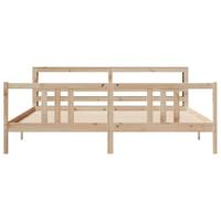 Bedframe met hoofdbord massief grenenhout 200x200 cm - thumbnail
