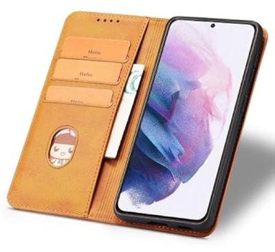Casecentive Leren Wallet case Luxe Samsung Galaxy S21 tan Casecentive Leren Wallet case Luxe Samsung Galaxy S21 tan