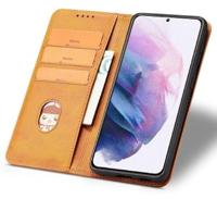 Casecentive Leren Wallet case Luxe Samsung Galaxy S21 tan - thumbnail
